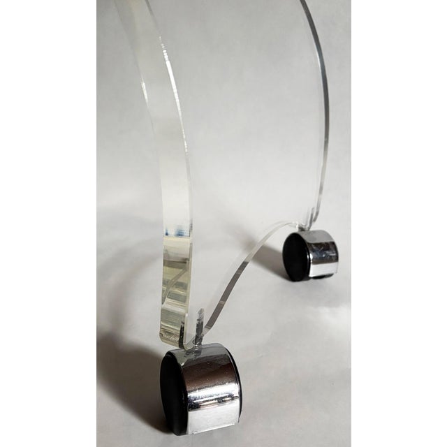 Mid 20th Century MCM Sculptural Lucite Vanity Stool For Sale - Image 5 of 9