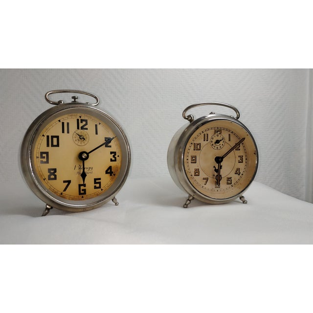 20th Century Blangy French Alarm Clocks - Set of 2 For Sale - Image 6 of 9