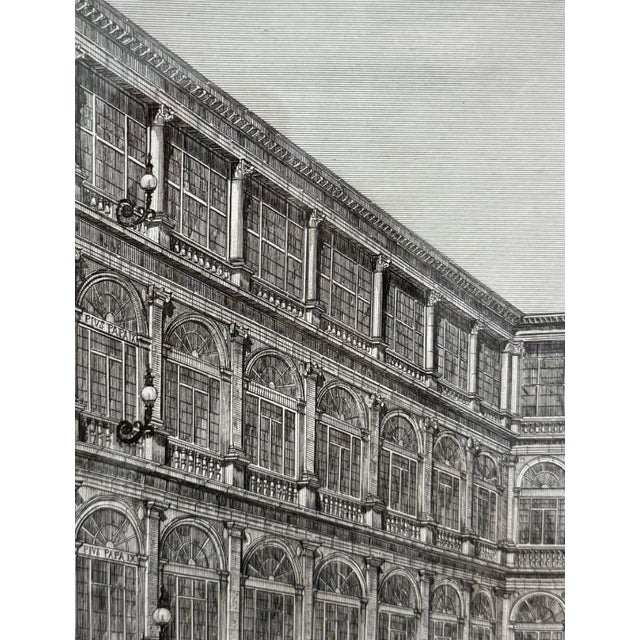 19th Century 19th Century Engraving of the Court of San Damaso in Vatican City For Sale - Image 5 of 16