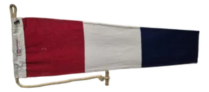 Nautical Signal Pennant for Numeral THREE in Frame