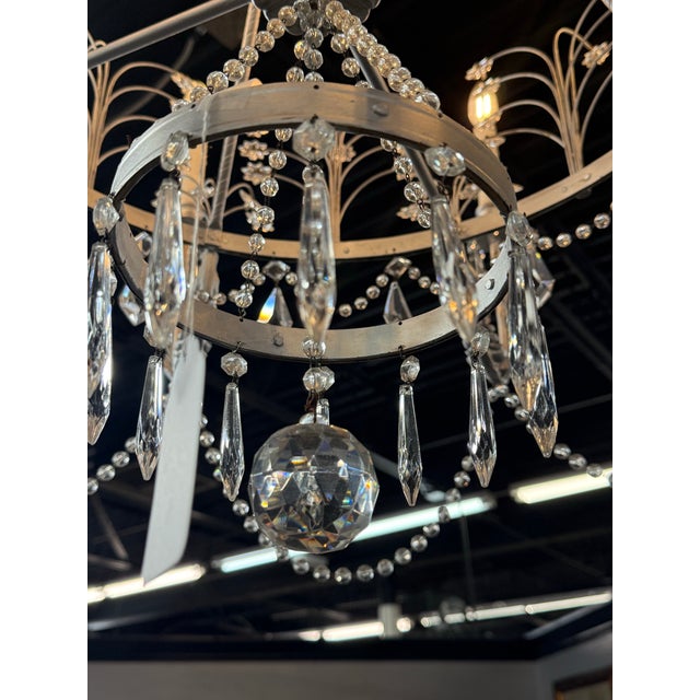 Art Deco 1960s Niermann Weeks Swedish Crystal Chandelier For Sale - Image 3 of 12