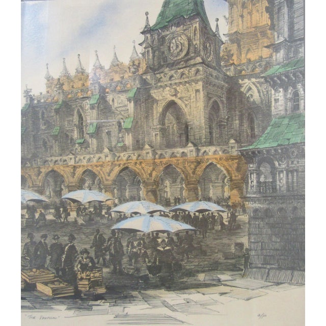 1980s Anatole Krasnyansky Seriolithograph the Vrotslav Signed Hand Watercolored Print, Framed For Sale - Image 4 of 11