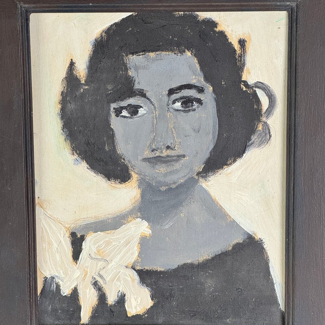 2000 - 2009 The Mona Liza, Folk Artist Earl Swanigan's Original Painting of Elizabeth Taylor For Sale - Image 5 of 6