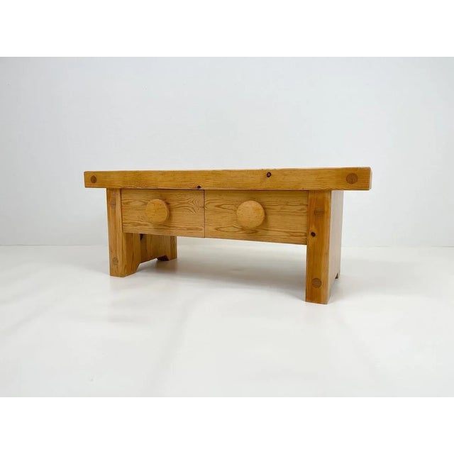Scandinavian Modern Solid Pine Bench from Fröseke, Sweden, 1970s For Sale - Image 4 of 16