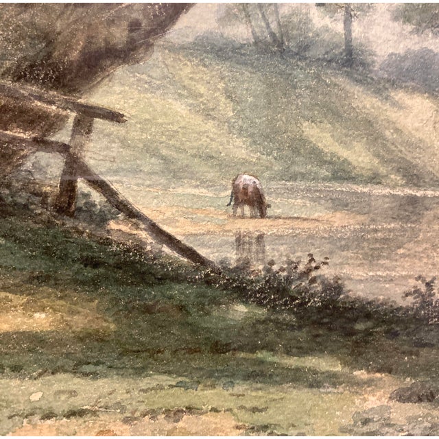American Antique 19th Century Hudson River Landscape by J. W. Bell, American Pastoral Scene With Cattle For Sale - Image 3 of 9