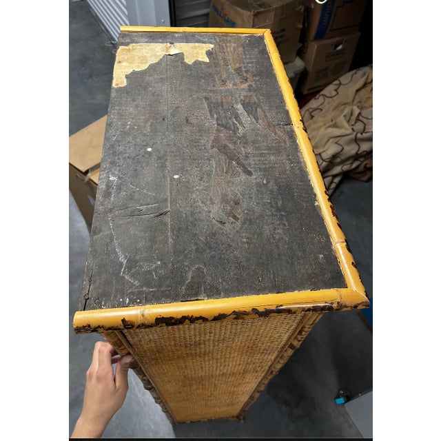 Antique Bamboo Display Cabinet For Sale - Image 14 of 18