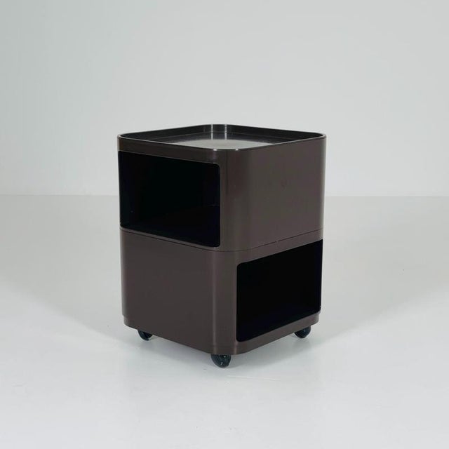 Brown Componibili Square Serving Trolley by Anna Castelli for Kartell, 1960s For Sale - Image 9 of 9
