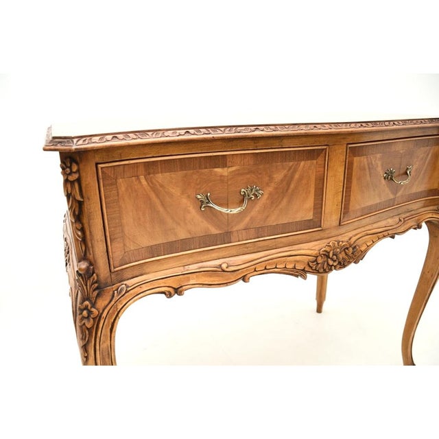 Wood French Walnut Console Table, 1920s For Sale - Image 7 of 10