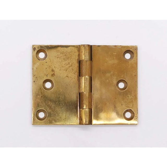 Vintage Mid 20th Century 4 X 3 Polished Brass Corbin Butt Door Hinge For Sale - Image 6 of 6