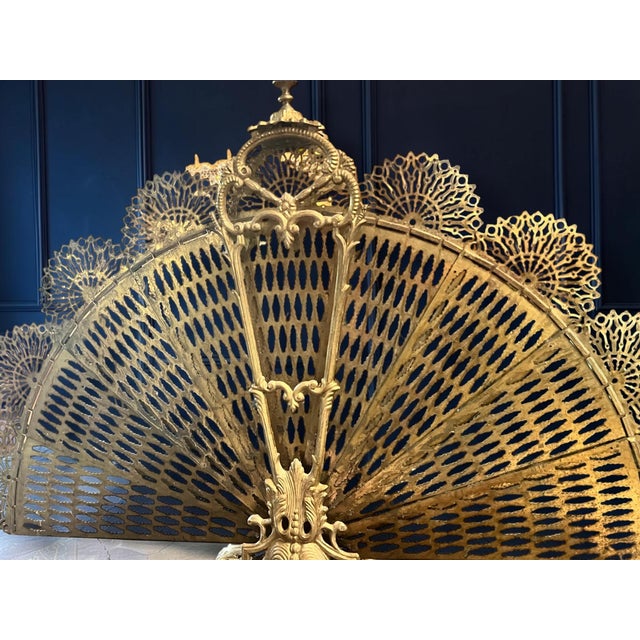 1920s Vintage Fireplace Screen in Brass, 1920s For Sale - Image 5 of 8