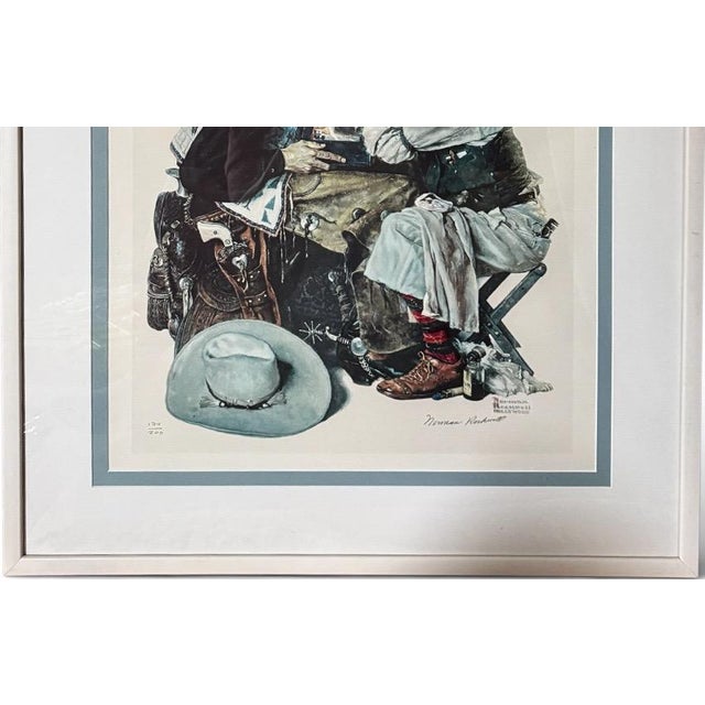 1970s 1970s Norman Rockwell Signed Limited Edition Collotype Gary Cooper the Texan For Sale - Image 5 of 9