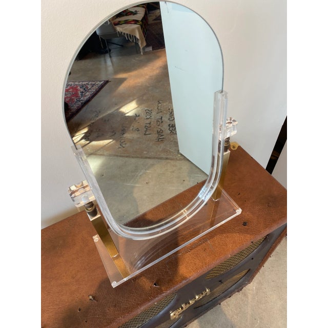 Mid-Century Modern 1970s Charles Hollis Jones Lucite Mirror For Sale - Image 3 of 10