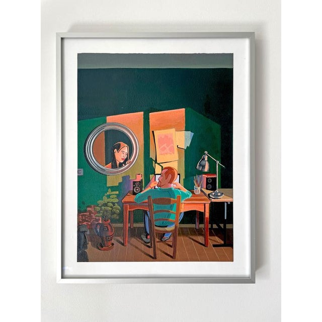 This acrylic painting on 300 g/m² paper captures one of Nico Pearleyes’ most intimate and psychological compositions....