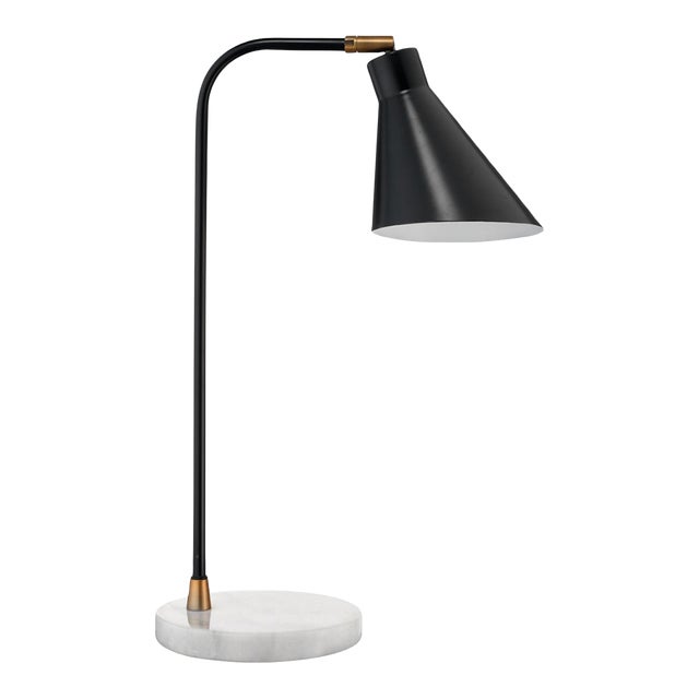 Jamie Young Chronicle Marble & Iron Task Lamp For Sale