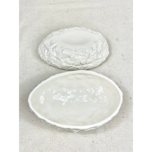 White Vintage Large Ceramic Egg Box For Sale - Image 8 of 9