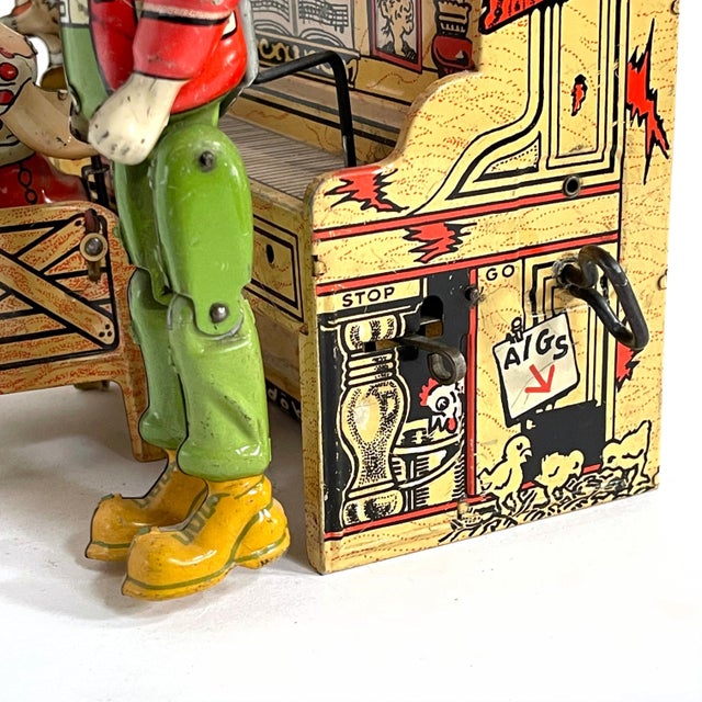 Red Lil Abner Dogpatch Band Tin Litho Windup Unique Art Co. For Sale - Image 8 of 9