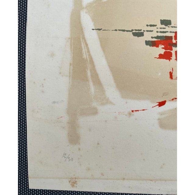 1960s Brigit Skiold (1923-1982) MCM colorful abstract lithograph. Pencil signed and numbered 12 of 30.