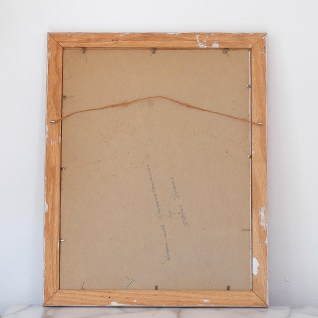 Adorable original portrait drawing, in good overall condition (set in a whitewashed wooden frame). This drawing is from...