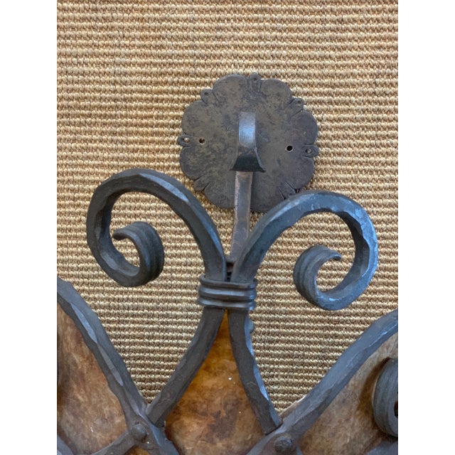 Wrought Iron and Mica Wall Sconces - Set of 2 For Sale - Image 11 of 12