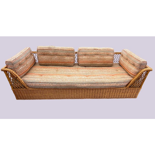 1970's McGuire Furniture Rattan "Willow" Collection 4 Piece Lounge Set by Davis Allen for McGuire For Sale - Image 9 of 18