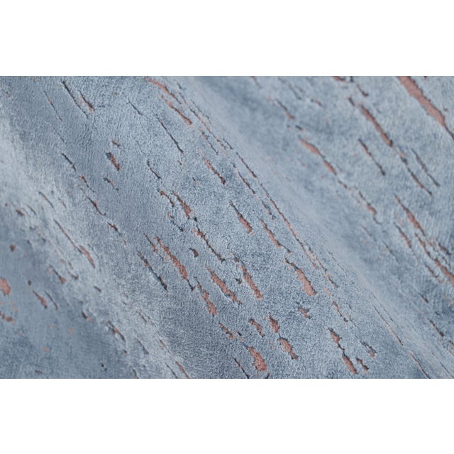 Textile Rug & Kilim's Contemporary Geometric Pink and Grey Wool-Silk Abstract Rug For Sale - Image 7 of 8