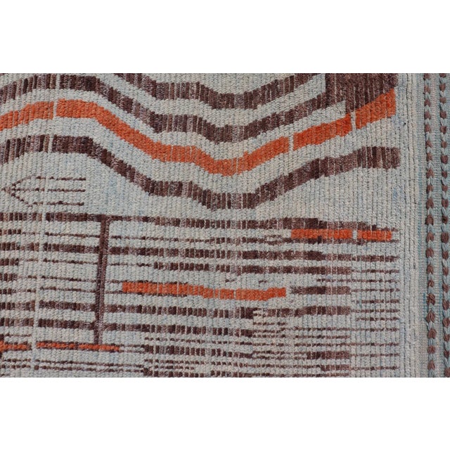 Modern Hand-Knotted Rug in Wool With Sub-Geometric Modern Design in Multicolor 11'7 X 16'0 For Sale - Image 9 of 12