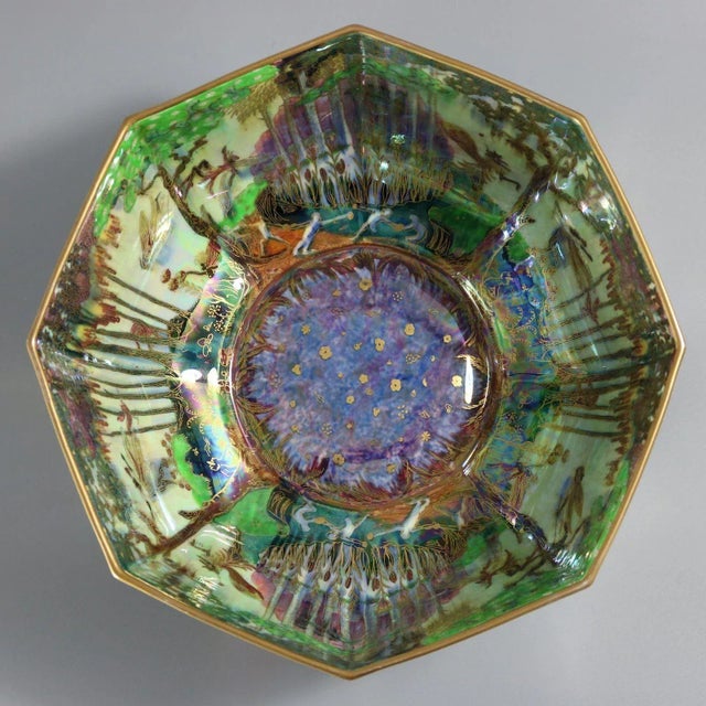 Large Wedgwood Fairyland Lustre Octagonal Dana Bowl For Sale - Image 9 of 12