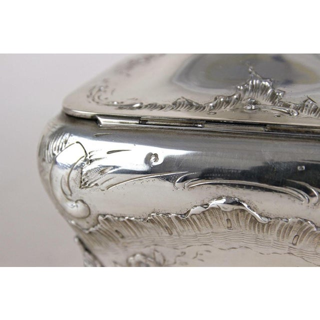 Embossed Silver Jewelry Box with Diana Head Hallmark, Austria, 1870s For Sale - Image 10 of 18