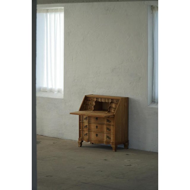 Vintage Danis Oak Drop‑Front Secretaire, 1950s For Sale - Image 6 of 18