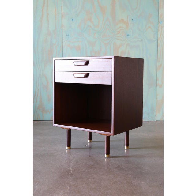 1950s Harvey Probber Nightstands Pair Mahogany and Brass Mid Century Modern, Attributed For Sale - Image 9 of 11
