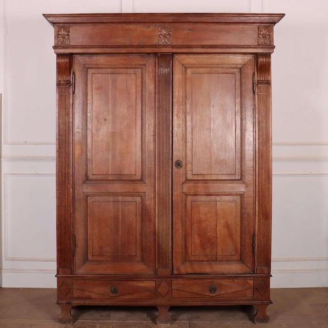 19th Century Danish Oak Wardrobe For Sale - Image 16 of 16
