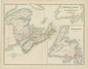 Antique Map of Canada by Johnston, 1909