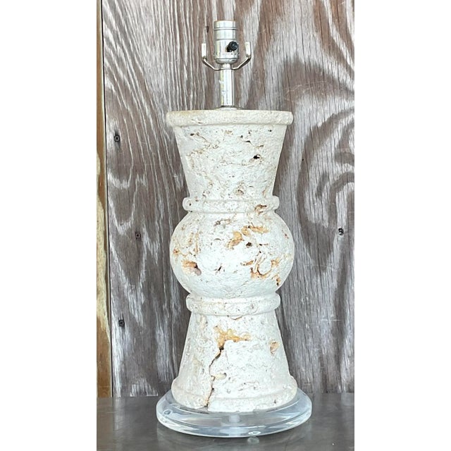 Bring coastal vibes indoors with our Vintage Coastal Cut Coquina Stone Table Lamp. American-crafted and unique, this lamp...