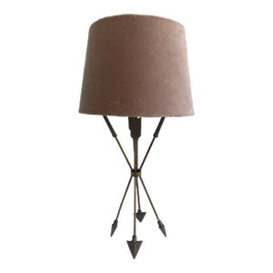 1960s French Empire Arrow Table Lamp With Velvet Shade