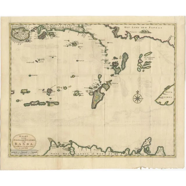 Original antique map titled 'Map of the South Eastern Islands of Banda'. Important map of the seas and islands surrounding...