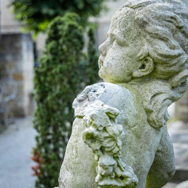 Stone Putto as Personification of Spring, 20th Century For Sale - Image 6 of 13