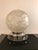 Pair of beautiful French Art Deco table lamps. The shades are enhanced by floral and butterfly motif in clear frosted...