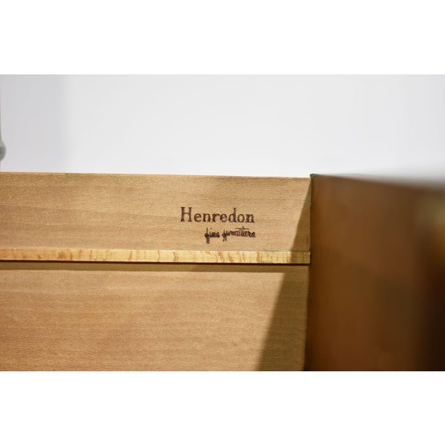 Mid Century Transitional 9 Drawer Highboy by Henredon in Green - Newly Painted For Sale - Image 14 of 15