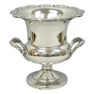 Vintage Victorian Silver Plated Trophy Cup Urn Champagne Chiller Ice Bucket For Sale
