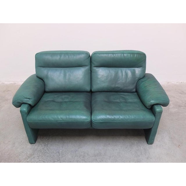 Animal Skin DS-70 2.5-Seater Sofa in Green Leather from de Sede, 1980s For Sale - Image 7 of 16