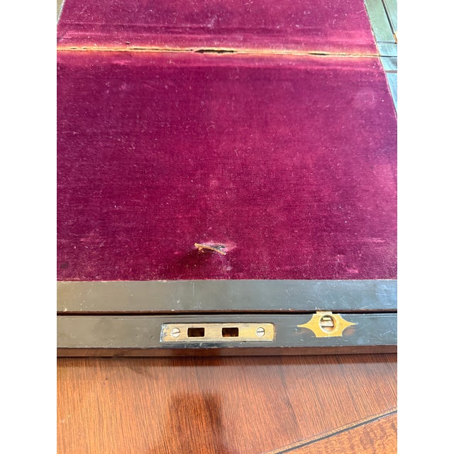 Wood Antique Lap Desk or Writing Box For Sale - Image 7 of 12