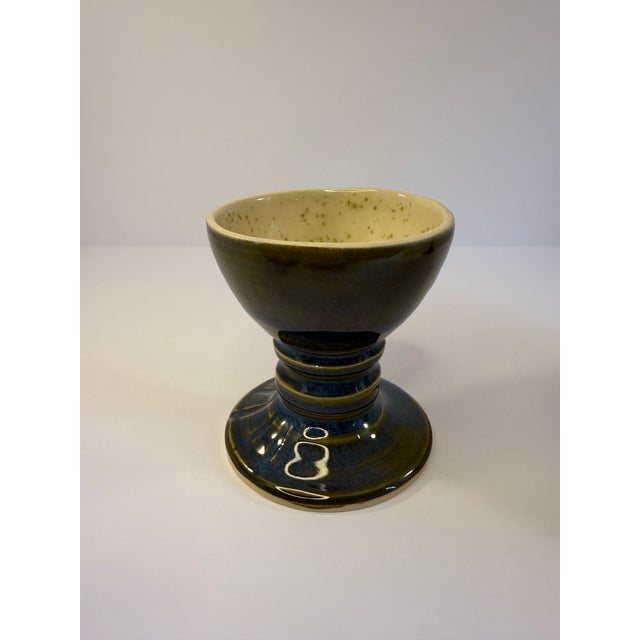 2010s Set of 2 Studio Pottery Goblets For Sale - Image 5 of 13