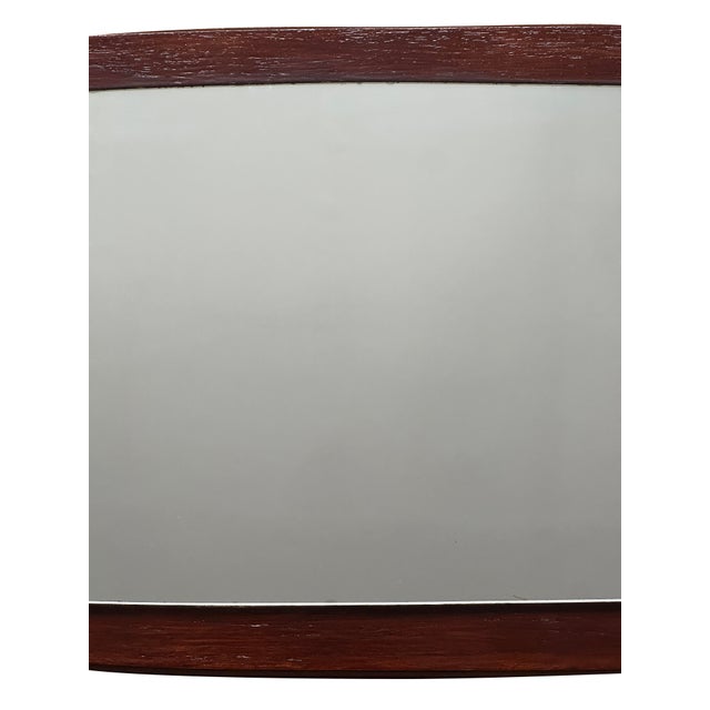 Mid-Century Modern Danish Teak Wall Mirror, 1960s For Sale - Image 6 of 9