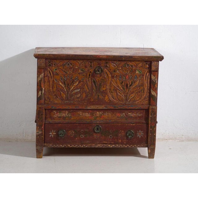 Brown European Dowry Chest by Amaru, 1889 For Sale - Image 8 of 14