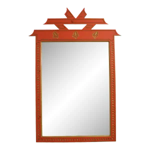 Chinese Design Red & Gold Mirror