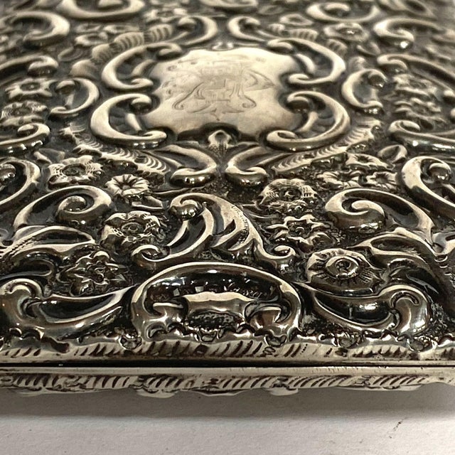 English Victorian Sterling Silver Leather Lined Aide-Memoire Notebook Case For Sale - Image 10 of 10