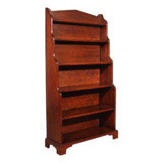 Waterfall Bookcase in Mahogany For Sale