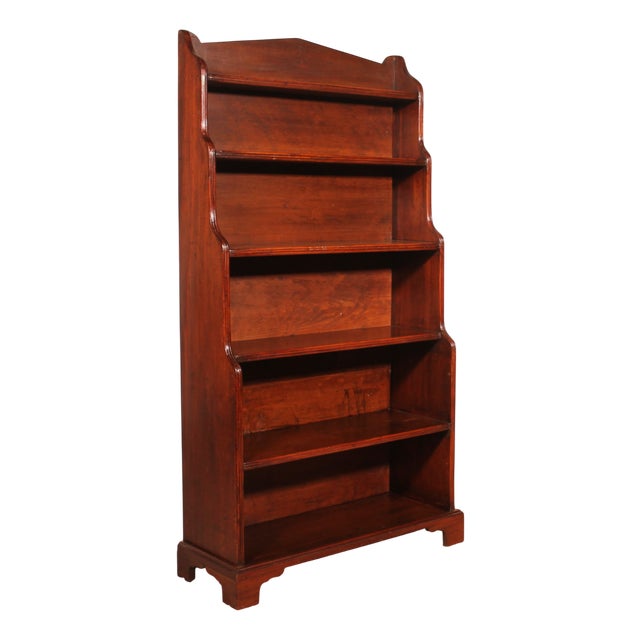 Waterfall Bookcase in Mahogany For Sale