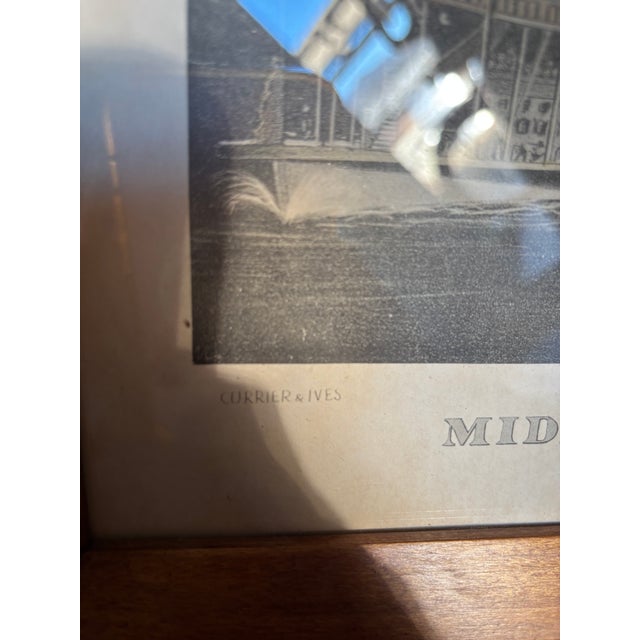1940s “Midnight Race on the Mississippi” Framed Lithograph After Currier & Ives, C. 1940s–50s For Sale - Image 5 of 8