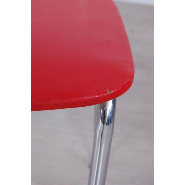 Vintage Vinyl Kitchen Chairs in Red, Set of 4 For Sale - Image 10 of 13